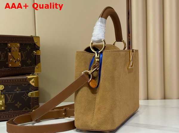 Louis Vuitton Capucines BB in Hazelnut Calfskin Suede Leather Replica