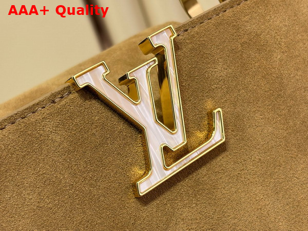 Louis Vuitton Capucines BB in Hazelnut Calfskin Suede Leather Replica