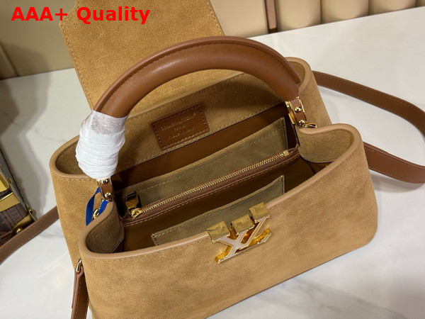 Louis Vuitton Capucines BB in Hazelnut Calfskin Suede Leather Replica