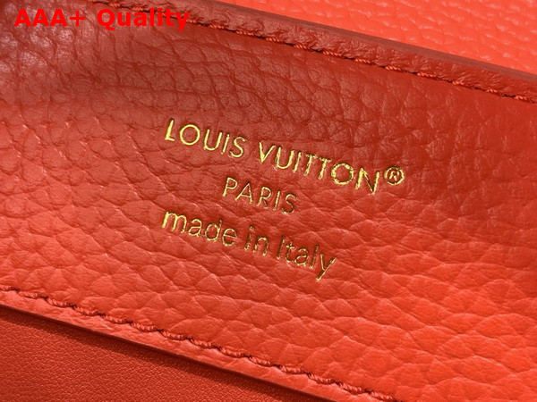 Louis Vuitton Capucines BB in Sari Red Taurillon Leather Adorned with a Charm Embellished Chain Replica