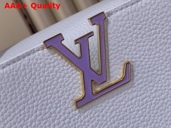 Louis Vuitton Capucines BB in Snow Taurillon Leather with a Colorful Charm Embellished Chain Replica