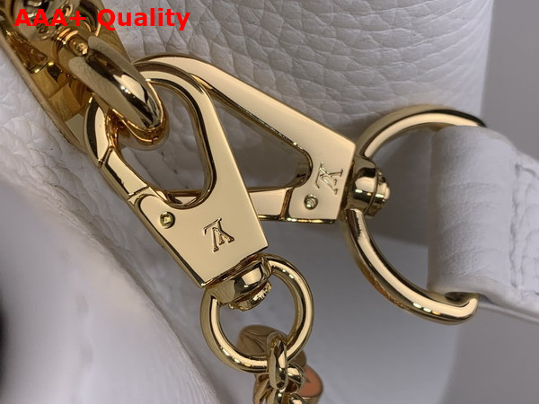 Louis Vuitton Capucines BB in Snow Taurillon Leather with a Colorful Charm Embellished Chain Replica