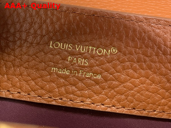 Louis Vuitton Capucines BB in Tan and Bordeaux Taurillon Leather with Hand Braided Chain Replica