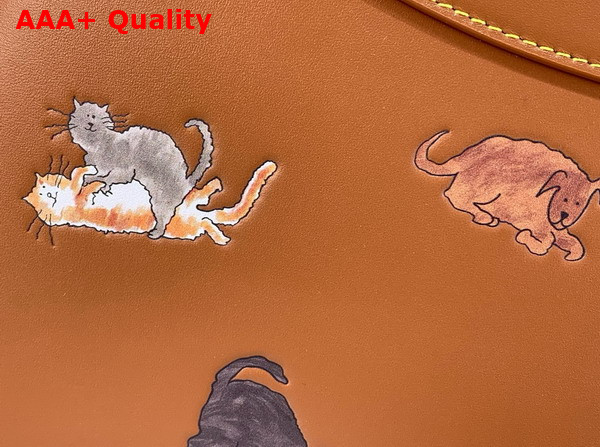 Louis Vuitton Capucines BB in a Timeless Tan Colorway Playfully Detailed with Hand Drawn Cat Illustrations M25874 Replica