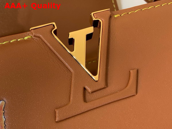 Louis Vuitton Capucines BB in a Timeless Tan Colorway Playfully Detailed with Hand Drawn Cat Illustrations M25874 Replica
