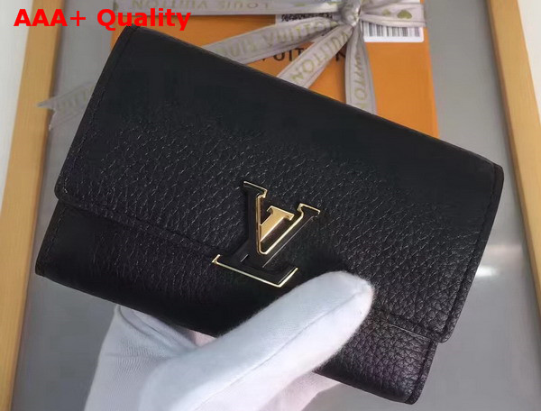 Louis Vuitton Capucines Compact Wallet Noir Taurillon Leather Exterior Replica