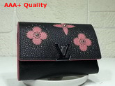 Louis Vuitton Capucines Compact Wallet in Black Taurillon Leather M63222 Replica