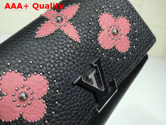 Louis Vuitton Capucines Compact Wallet in Black Taurillon Leather M63222 Replica