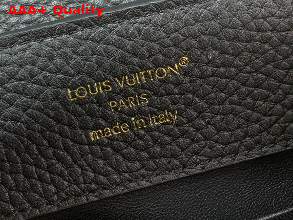 Louis Vuitton Capucines East West BB Black Taurillon Leather with a Vibrant Sari Red Palette Replica