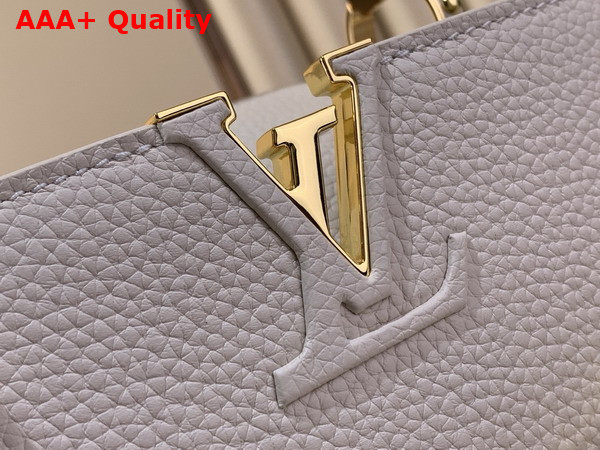 Louis Vuitton Capucines East West BB Handbag in Vanilla Taurillon Leather with Metallic Handle Replica