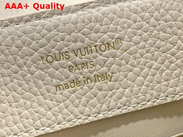 Louis Vuitton Capucines East West BB Handbag in Vanilla Taurillon Leather with Metallic Handle Replica