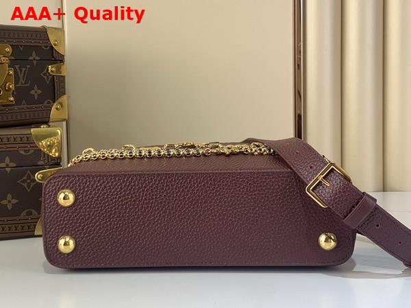 Louis Vuitton Capucines East West BB Handbag in Wine Red Taurillon Leather with Metallic Handle Replica