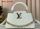 Louis Vuitton Capucines East West BB Jade Green Taurillon Leather with Decorative Chain Replica