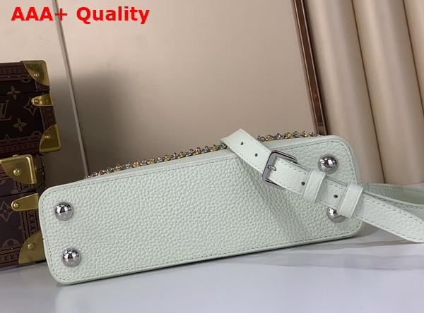 Louis Vuitton Capucines East West BB Jade Green Taurillon Leather with Decorative Chain Replica