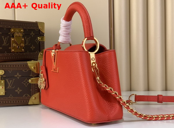 Louis Vuitton Capucines East West BB Sari Red Taurillon Leather Replica
