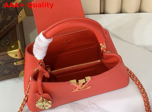Louis Vuitton Capucines East West BB Sari Red Taurillon Leather Replica
