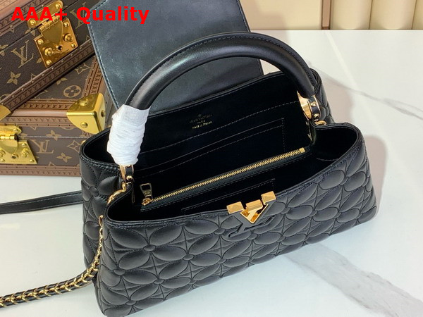 Louis Vuitton Capucines East West MM All Black Lambskin Leather M25284 Replica