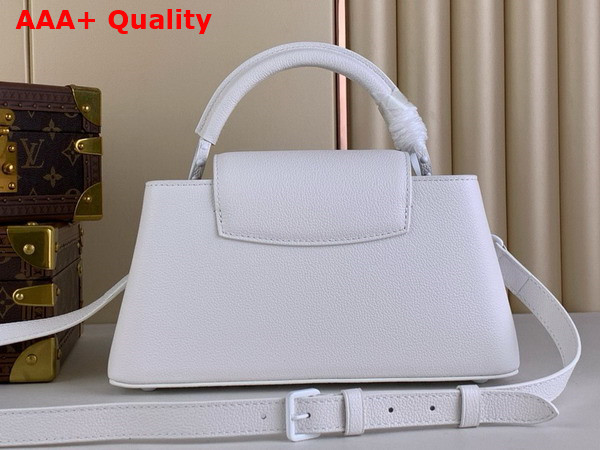 Louis Vuitton Capucines East West MM Handbag in Optic White Matte Calfskin Replica