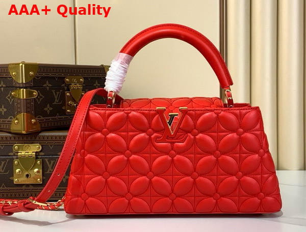 Louis Vuitton Capucines East West MM Lipstick Red Lambskin Leather Replica
