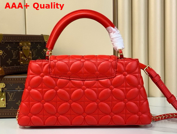 Louis Vuitton Capucines East West MM Lipstick Red Lambskin Leather Replica