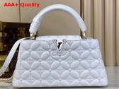 Louis Vuitton Capucines East West MM Optical White Lambskin Leather Replica