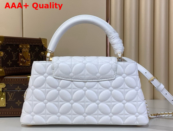 Louis Vuitton Capucines East West MM Optical White Lambskin Leather Replica