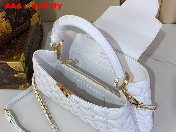Louis Vuitton Capucines East West MM Optical White Lambskin Leather Replica