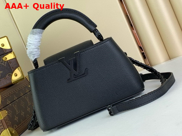 Louis Vuitton Capucines East West Mini All Black Matte Calfskin M23955 Replica