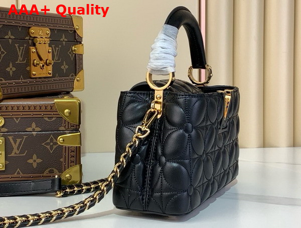 Louis Vuitton Capucines East West Mini Black Lambskin Leather Replica