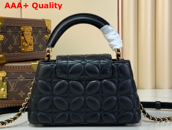 Louis Vuitton Capucines East West Mini Black Lambskin Leather Replica