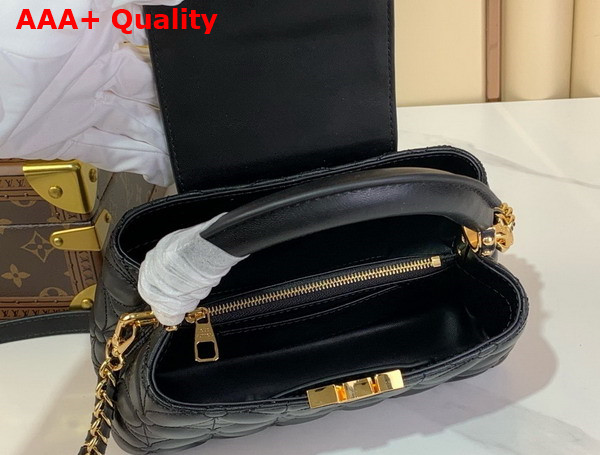 Louis Vuitton Capucines East West Mini Black Lambskin Leather Replica