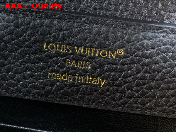 Louis Vuitton Capucines East West Mini Black Taurillon Leather with a Vibrant Sari Red Palette Replica