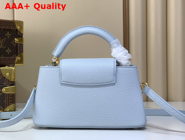 Louis Vuitton Capucines East West Mini Bleu Olympe Taurillon Leather M28199 Replica