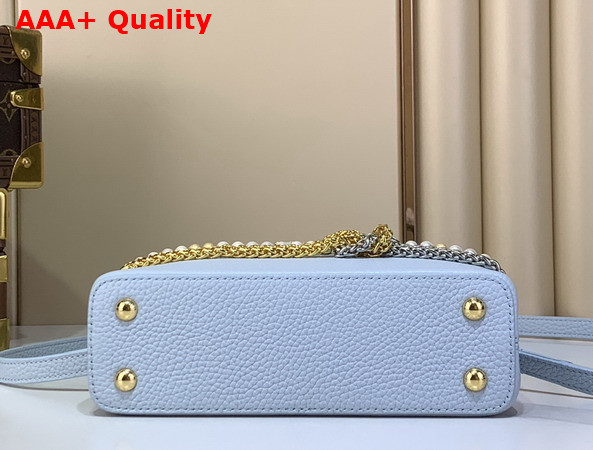Louis Vuitton Capucines East West Mini Bleu Olympe Taurillon Leather M28199 Replica