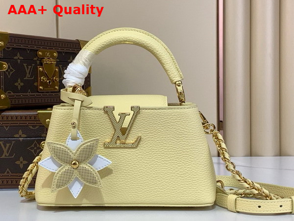 Louis Vuitton Capucines East West Mini Handbag in Banana Yellow Taurillon Leather M11351 Replica