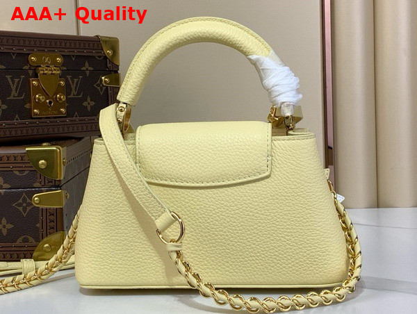 Louis Vuitton Capucines East West Mini Handbag in Banana Yellow Taurillon Leather M11351 Replica