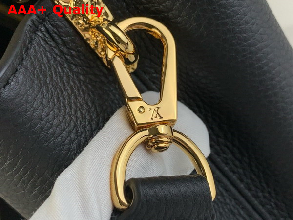 Louis Vuitton Capucines East West Mini Handbag in Black Grained Calfskin Replica