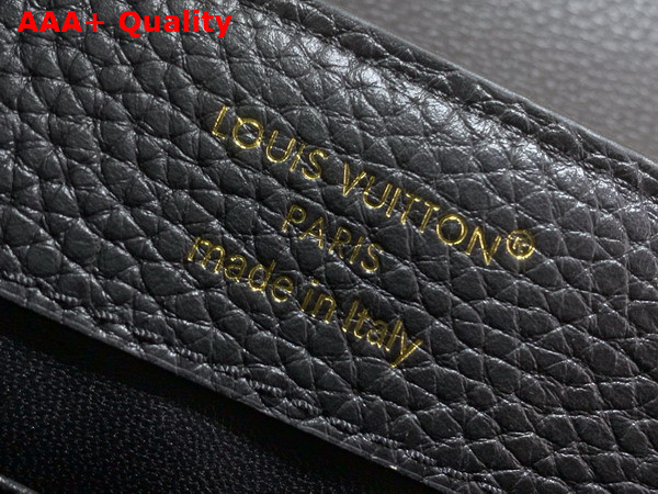 Louis Vuitton Capucines East West Mini Handbag in Black Taurillon Leather with Two Decorative Chains M29443 Replica
