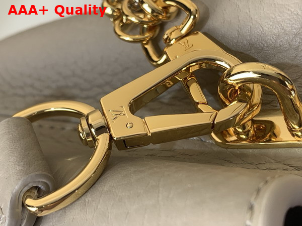 Louis Vuitton Capucines East West Mini Handbag in Galet Gray Taurillon Leather with Metallic Handle Replica