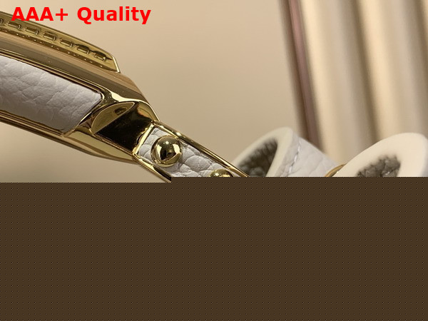 Louis Vuitton Capucines East West Mini Handbag in Vanilla Taurillon Leather with Metallic Handle M26345 Replica