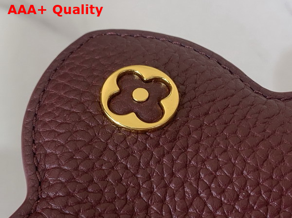 Louis Vuitton Capucines East West Mini Handbag in Wine Red Taurillon Leather with Metallic Handle Replica