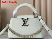 Louis Vuitton Capucines East West Mini Jade Green Taurillon Leather with Decorative Chain M28198 Replica