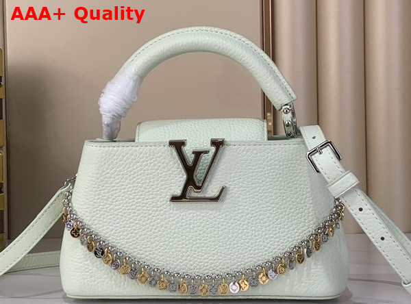 Louis Vuitton Capucines East West Mini Jade Green Taurillon Leather with Decorative Chain M28198 Replica