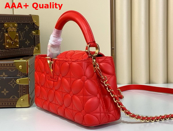 Louis Vuitton Capucines East West Mini Lipstick Red Lambskin Leather M25332 Replica