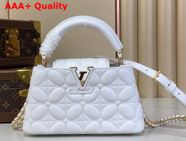 Louis Vuitton Capucines East West Mini Optical White Lambskin Leather M25283 Replica