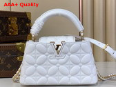 Louis Vuitton Capucines East West Mini Optical White Lambskin Leather M25283 Replica