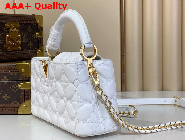 Louis Vuitton Capucines East West Mini Optical White Lambskin Leather M25283 Replica