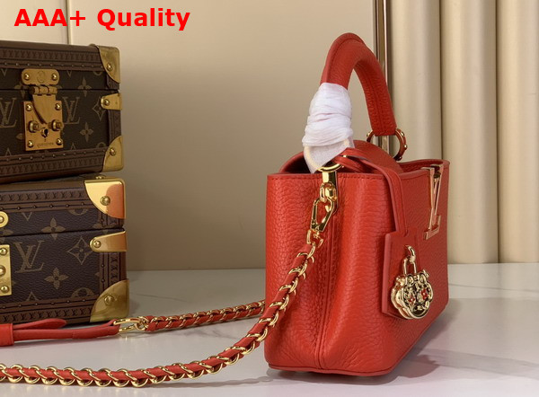 Louis Vuitton Capucines East West Mini Sari Red Taurillon Leather M27300 Replica
