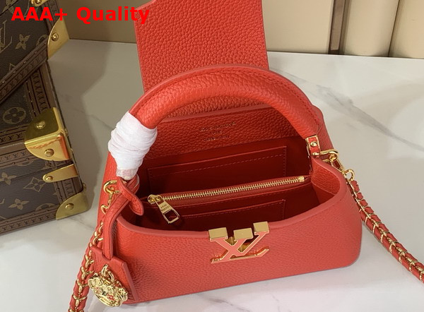 Louis Vuitton Capucines East West Mini Sari Red Taurillon Leather M27300 Replica