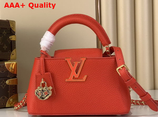Louis Vuitton Capucines East West Mini Sari Red Taurillon Leather M27300 Replica